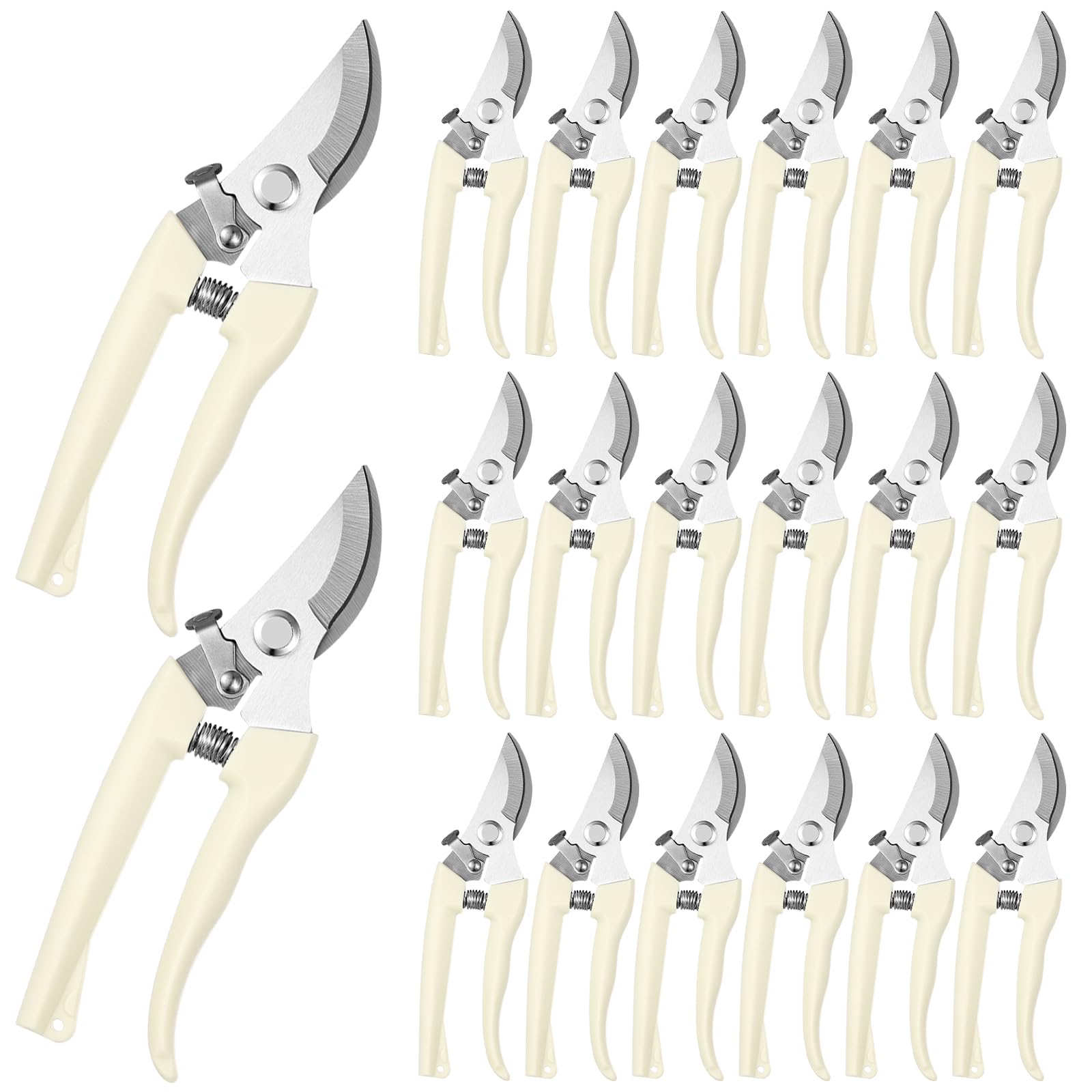 Photo 1 of 20 Garden Flower Shears Pruning Scissors Heavy Duty Plant Scissors Trimming Garden Clippers Hand Tree Pruner for Yard Gardening Plants Hedge Flower Tree Cutting Secateurs (Beige)