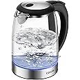 COSORI Electric Kettle 1.7L, 1500W Wide Opening Glass Tea Kettle & Hot Water Boiler, Stainless Steel Filter And Inner Lid, LE