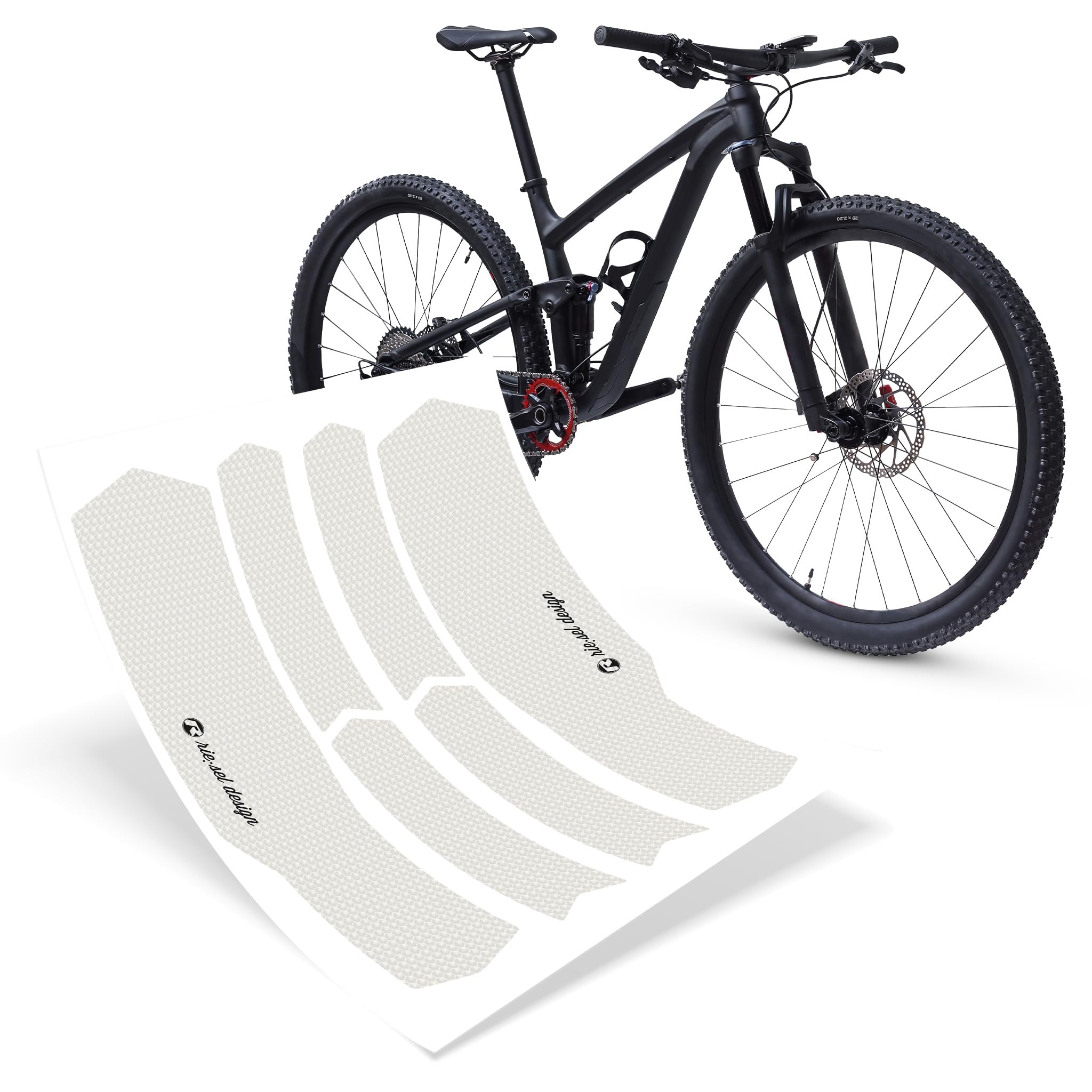 Riesel Design Protective Stickers Triangle Rear Bike Frame - Tape 3000 Honeycomb - Clear