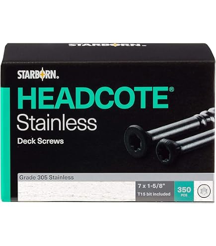Hard-to-Find Fastener #7 X 2-1/4” Square Drive Trim Head Deck Screws – 305 Stainless, Type 17 Point, 157-Piece