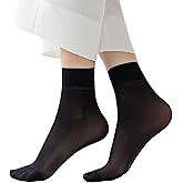 FITU Womens 30D Ankle Nylon Sheer Socks Ankle High Tights Hosiery for Women, 12 Pairs Pack