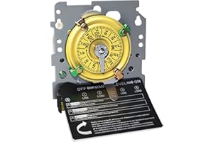 BXMGR T104M Pool Timer Mechanism Only, Pool Pump Timer, 208-277V 40A Time Switch, 24 Hour 12 ON/Off for Pool Pump, Heavy-Duty Mechanical Time Switches,Time Switch Mechanism Only, 5 Years Warranty