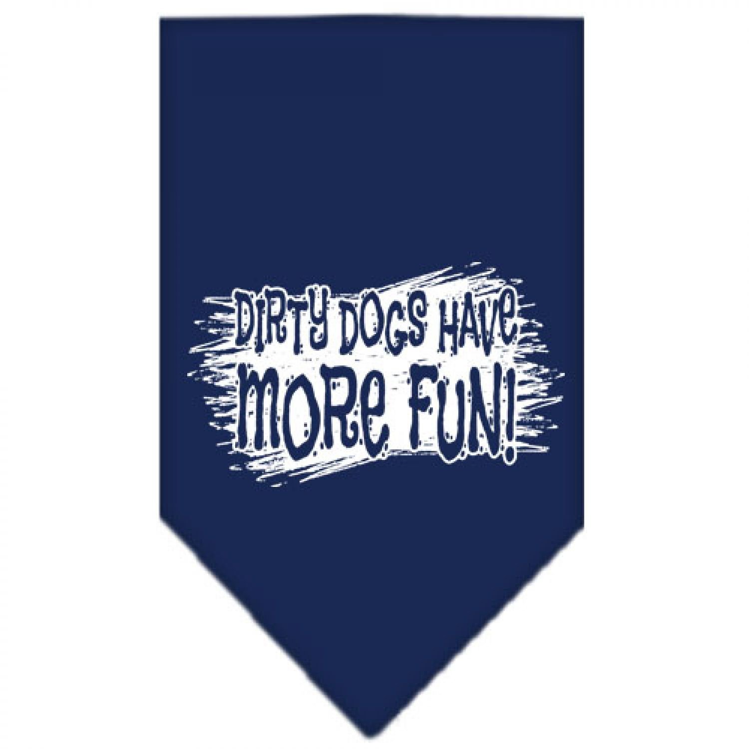 Mirage Dirty Dog Screen Print Bandana for Pets, Small, Navy Blue