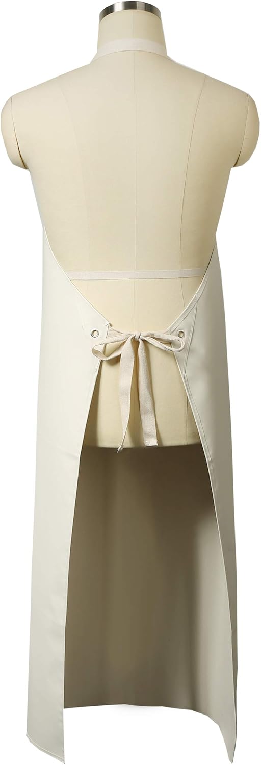 Rubber Waterproof Apron Butcher Heavy Duty -Oil Chemical Resistant Thick Work Safety Aprons - Dog Grooming, DishWashing (White, XL): Clothing