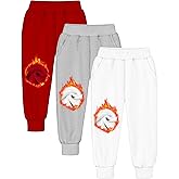 Boys Sweatpants Fleece Joggers for Boys Sweat Pants with Pockets Athletic Winter Track Pant for Toddler Kid Teen 3 Pack