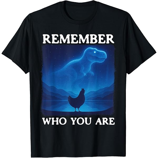 Amazon.com: Remember Who are You Dinosaur Chicken T-Shirt