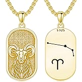 SIMONLY Zodiac Necklace 925 Sterling Silver Constellation Necklace Zodiac Sign Necklaces Horoscope Jewelry Christmas Birthday Astrology Gifts for Women Men Unisex