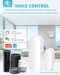 Wireless Smart Door Sensor Alarm, WiFi Window Door