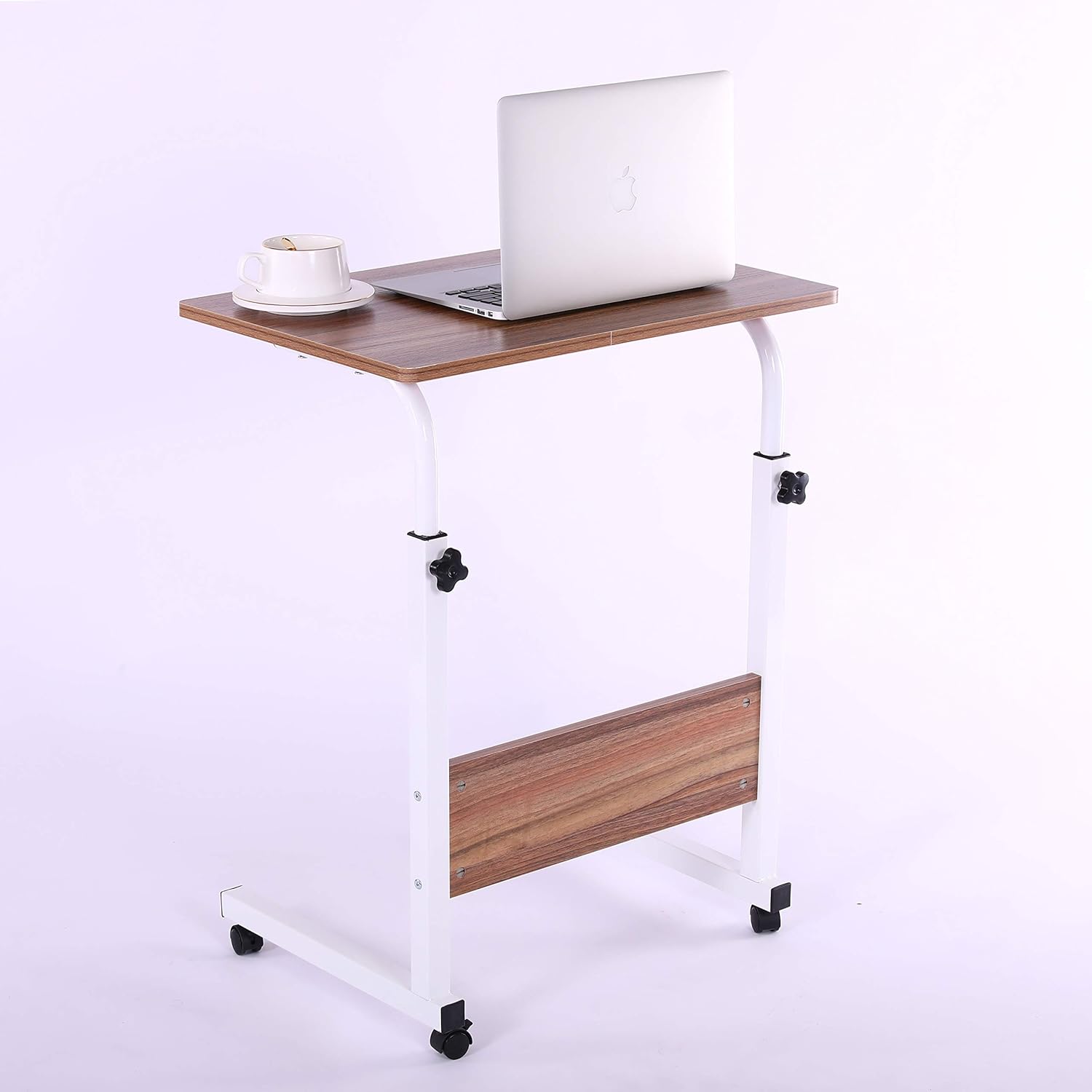 Laptop Cart 23.6" Mobile Table Fancasa Movable Portable Adjustable Notebook Computer Stand with Wheels (Teak): Home Audio & Theater