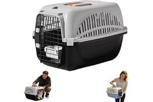 Dog & Cat Transport Pour Chat - Plastic Kennel Hard Sided | Airline Approved Pet Carrier for Mini Dogs and Cats | Portable Cr