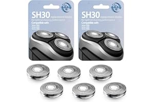 GORLENT Upgraded SH30/52 Replacment Blades for Series 1000, 2000, 3000 and PTxxx series Razors, Dual-Ring Precision Shaving Heads with Titanium Coating, 6Pack. (SH30-6Pcs)