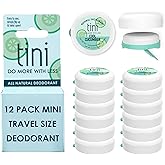 Tini Naturals Mini Travel Size Deodorant, Unisex Aluminum Free Deodorant with Coconut Oil & Shea Butter, 0.4oz each (12 Pack), Cool Cucumber Scent