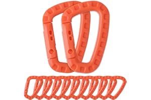 MANESI Tactical Carabiner Keychain -12/15/16 Pack Hard Polymer Carabiners D Rings Light Weight Spring Snap Gear Clip Utility Hooks Backpack Hanging Buckle for Outdoor Travelling Camping