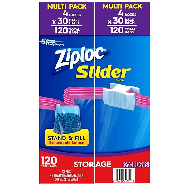 ZIPLOC BAGS SLIDER PACK (120 CT GALLON STORAGE)