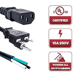 BUYMINERS.CA NEMA 6-15P to C13 Power Cord