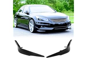 MagicDrift Front Bumper Lip Chin Splitter Apron, Compatible with 2011-2012 Honda Accord Sedan, OE Style PU Front Lower Spoiler Protector, Unpainted Black, 1 Pair