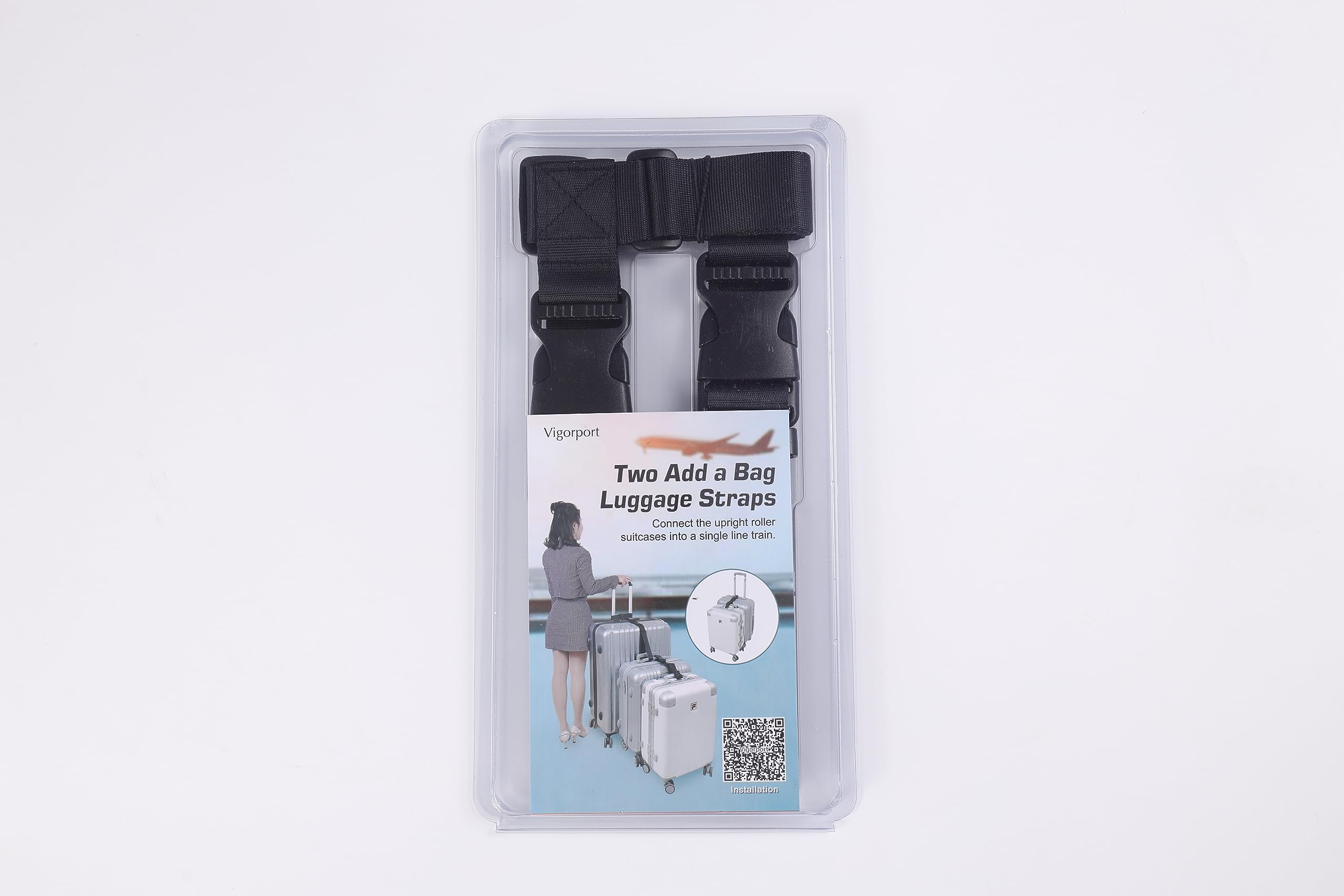Vigorport Luggage Connector, Straps for Suitcase, Add A Bag Adjustable Attachment Accessories 1.25