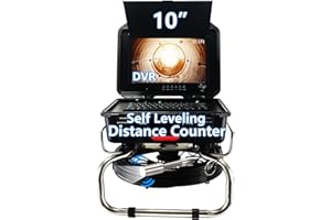 DANCULPE Sewer Camera with 512Hz Sonde Transmitter, Self-Leveling, Distance Counter, Pipe Inspection Camera with Plumbing Snake 100 ft, 720P HD 10" IPS Screen, IP68 Waterproof Drain Camer a with DVR 30M Cable