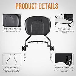 Oumurs Adjustable & Detachable Sissy Bar Passenger