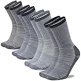 Wool Socks, RTZAT Merino Wool Hiking Outdoor Cushioned Thermal Thick Moisture Wicking Athletic Crew Socks
