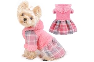 SHIFENMEI Dog Hoodie Dog Sweater Puppy Clothes for Small Dogs Boy Girl Pet Hoodies for Dogs Cold Weather Doggie Coats Fall Doggy Sweatshirt for Chihuahua Yorkie Cat Sweater Costumes, XS, Pink