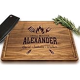 Personalized Cutting Board Gift for Dad or Grandpa - Custom Engraved for Men, Grill Masters, or King of the Grill - Father's Day, Birthday, or Christmas Gifts From Son and Daughter
