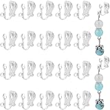 PH PandaHall 50pcs Clip-On Earring Hooks Non-Pierced Findings 13x6x7mm Silver view 1