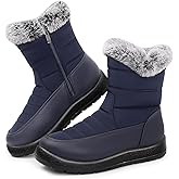 Goldnut Winter Snow Boots for Women: Mid-Calf Booties with Fur Lined Zipper Comfortable Waterproof Warm Outdoor Shoes