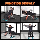 Naspaluro Adjustable Weight Bench 880 lb Stability 3 Sec Fold Fitness Bench view 6
