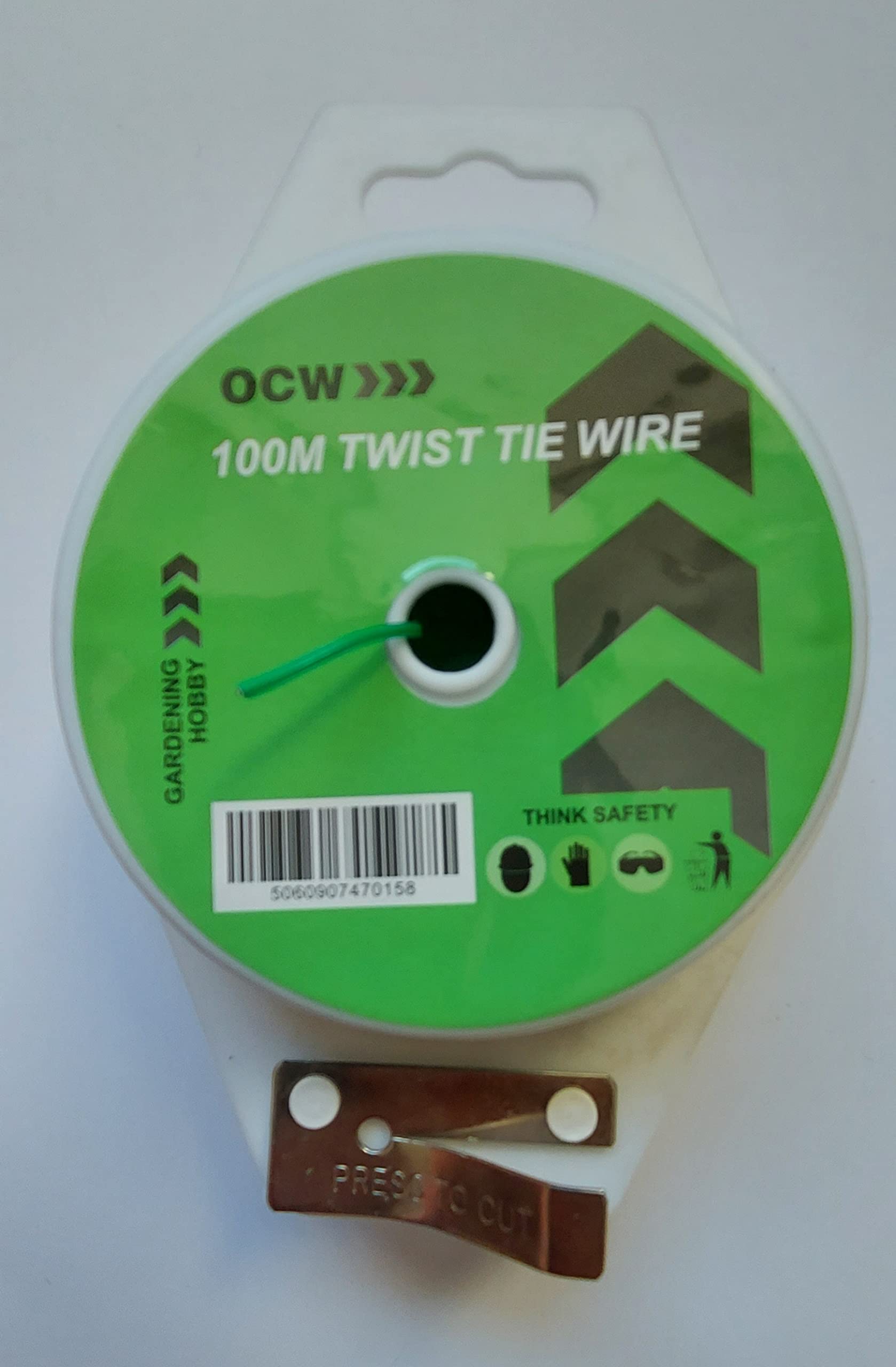 100m Green Garden Plant Twist Ties. Plastic Coated Support Wire with Cutter (1)