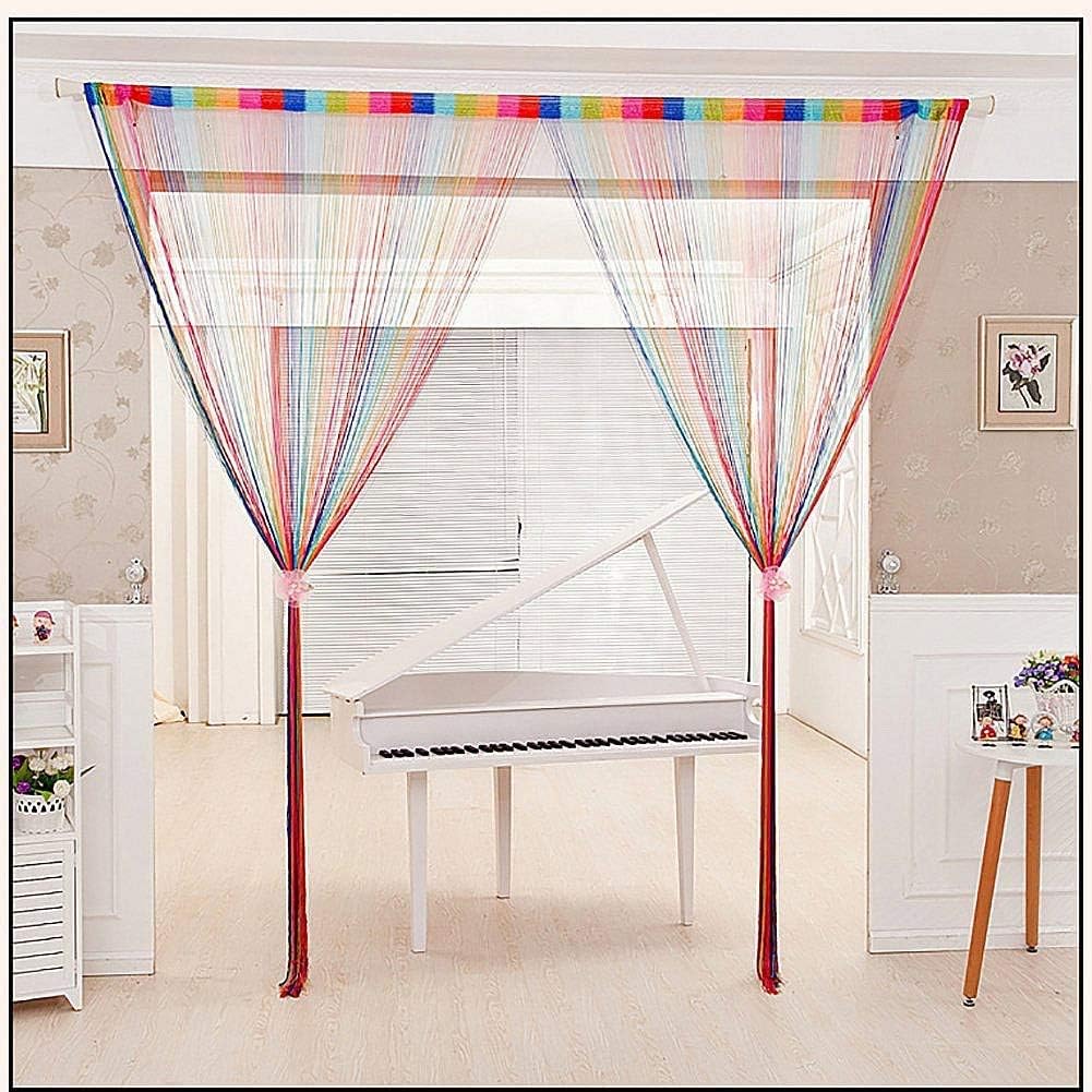 TRIXES Dew Drop Multicoloured String Curtain for Doors and Windows, Rainbow Glitter Thread Panel Divider - Image 4
