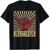 Aloha Hawaiian Hawaii Vintage Distressed Shaka Sign T-Shirt