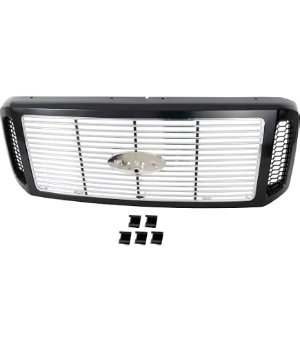 Gloss Black Front Grille Compatible with 1999 2000 2001 2002 2003 2004 Ford F 250 F 350 Super Duty, 2000 2001 2002 2003 2004 Excursion Models Gloss Black Front Grille Compatible with 1999 2000 2001 2002 2003 2004 Ford F 250 F 350 Super Duty, 2000 2001 2002 2003 2004 Excursion Models