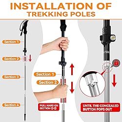 Trekking Poles Collapsible Hiking Poles - 2 Pack