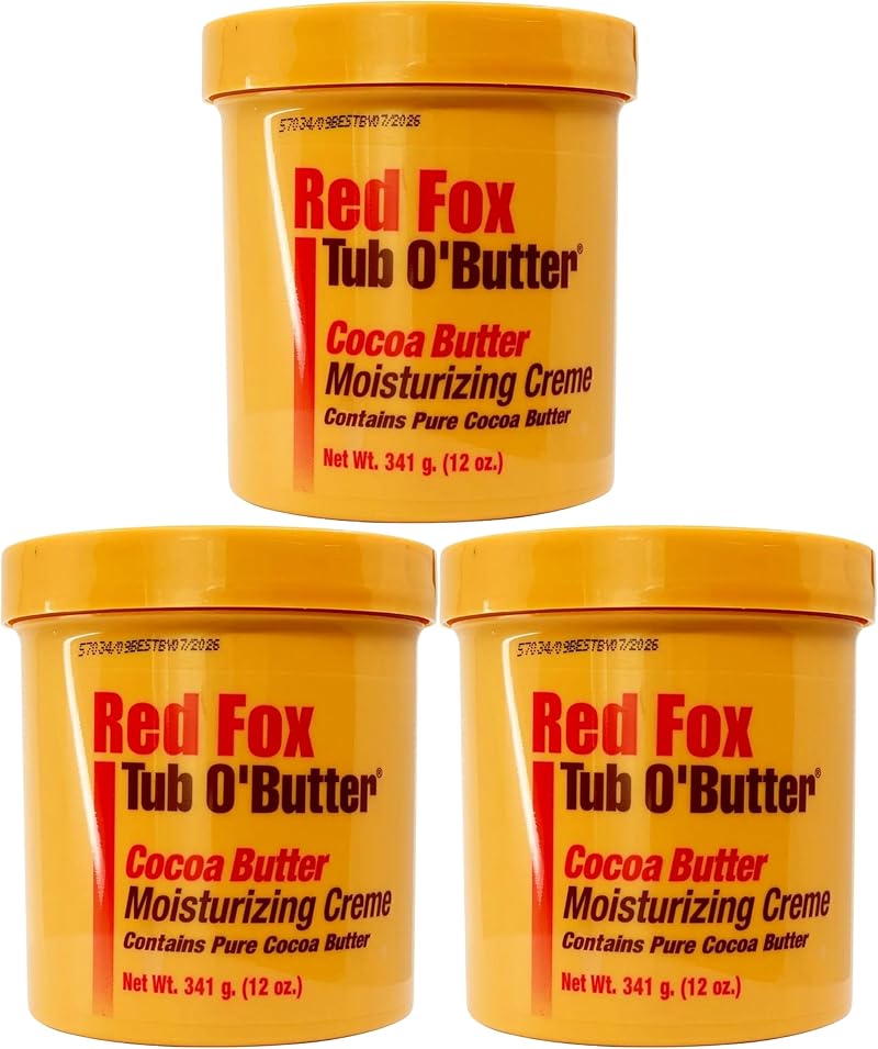 Red Fox Tub O Butter Cocoa Butter 10.5oz 3 Pack Skin Soothing Moisturizer