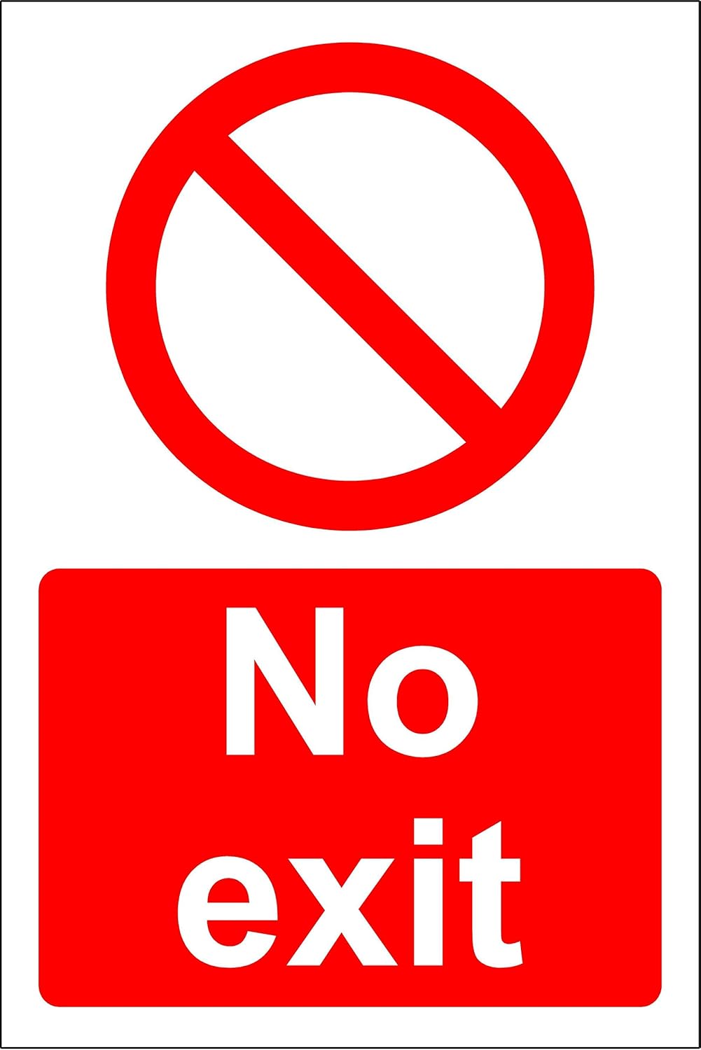 No Exit safety sign 3mm Aluminium 300mm x 200mm Amazon.co.uk DIY