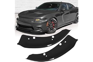 BOMLING Front Bumper Lip Splitter Protector Compatible with Dodge Charger Hellcat/SRT 392 / Scat Pack/RT Scat Pack/GT/RT 2015-2021, Black, Pack of 2