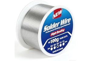 WELCAPAC Premium Rosin Core Solder Wire for Electrical Soldering - Sn60-Pb40 Tin Lead Solder with 2% Flux, 0.8mm 100g - High-