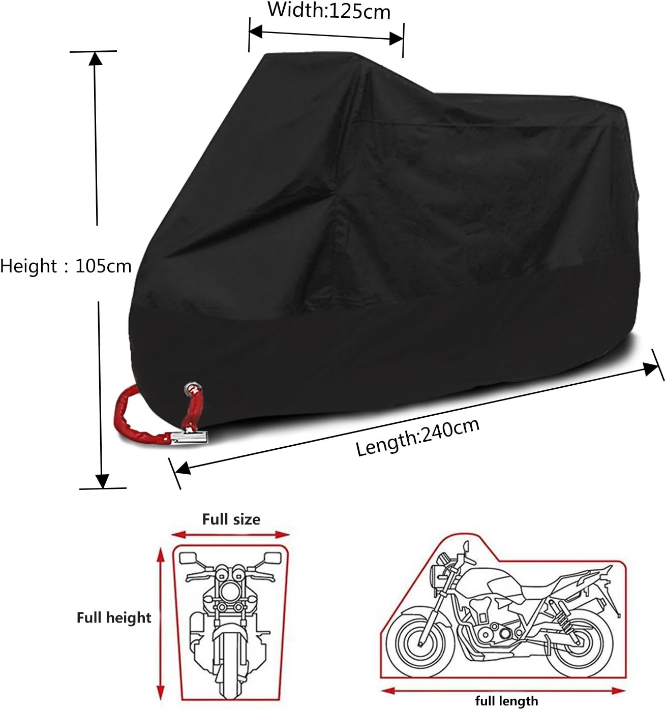 XXL Heavy Duty Waterproof Motorcycle Cover Oxford Dustproof Motorbike