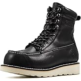 SUREWAY Mens 8" Heavy Duty Waterproof Work Boots for Men - Composite Toe,EH Construction Industrial Safety Leather Boots,GoodyearWelt,Lace Up Wedge Moc Toe,Oil/Slip Resistant Comfortable Outsole