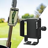 Dprofy Golf Cart Phone Holder Strong Magnetic Golf Cart Phone Mount Golf Accessories Fit for All Popular Smart Phones Special Design for Thick Case and Ring Holder (Black)