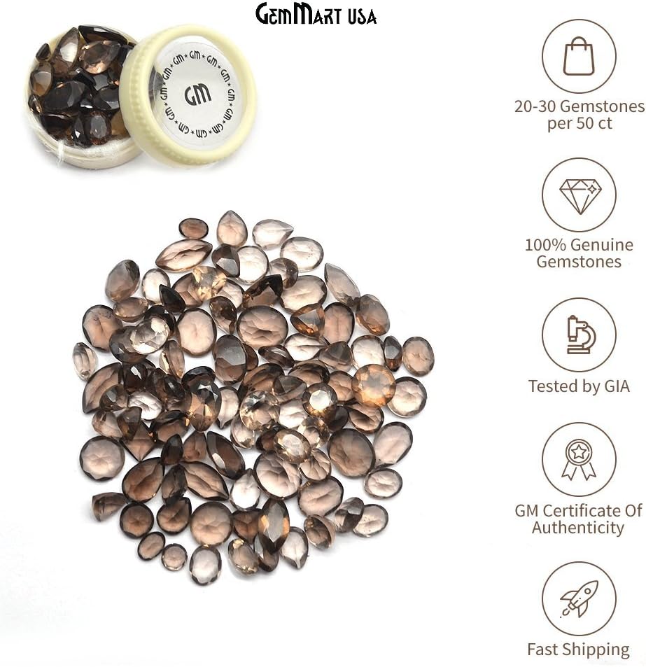 Select Your Stone 100 Carat Mix Gemstone Lot Exclusively by GemMartUSA (SMOKEY TOPAZ) ST-60001