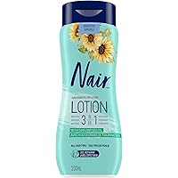 Nair 3-In-1 Lotion, with Sunflower Seed Oil, Exfoliates and Moisturizes, for Legs, Body, and Bikini, for All Hair Types - 233