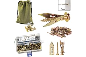 TRILNNO Self Drilling Drywall Anchors and Screws Kit, Heavy Duty Steel Wall Anchors,No Drill or Holes in Wall Mounting Hardware Repair Tools for Pictures and Furniture,TV, Shelf Straps, Cabinets (50, 1.57)