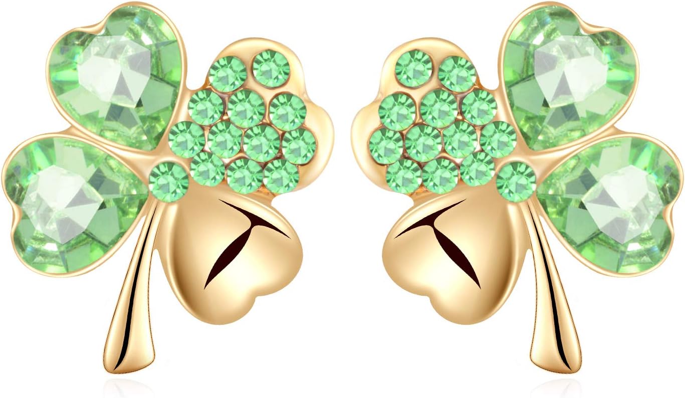Women Earrings, 18K Gold Plated Crystal Studs Earrings Gift for Ladies Girls