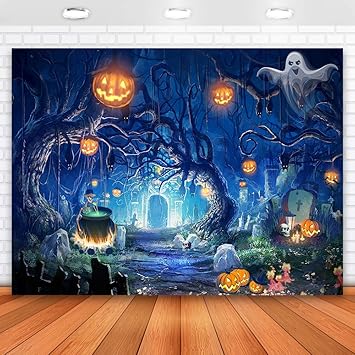 Amazon Allenjoy 7x5フィート ハロウィン フォレストテーマ 背景 パンプキン ハロウィン デコレーション 装飾 背景 写真撮影 子供 赤ちゃんの装飾 写真ブース 小道具 ハロウィーンデコレーション装飾 バックペーパー 背景布 通販
