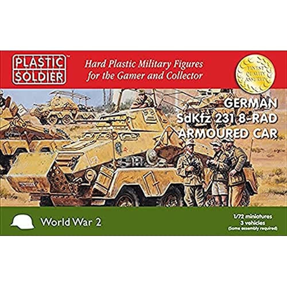 Plastic Soldier German SdKfz 231 8 Rad Heavy Armoured Car 1/72nd Miniature,Multicolour,Small
