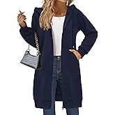 Zeagoo Women's Zip Up Hoodies Long Sleeve Long Tunic Sweatshirts Oversized Fleece Casual 2025 Fall Jacket Coat with Pocket