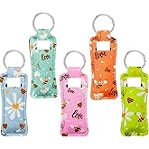 KUKEANVO Keychain Holder for Chapstick Lipstick Lip Gloss Cute Lip Balm Keychain Holder with Clip