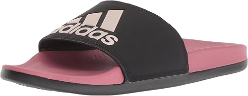 Adidas Women S Adilette Comfort Slide Sandal Black Vapour Grey Metallic Trace Maroon 8 5 Uk Amazon Co Uk Shoes Bags